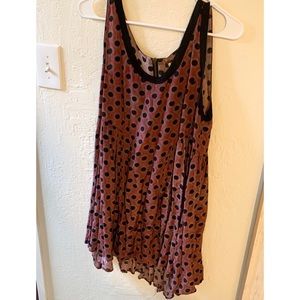 Free people black and red tank top